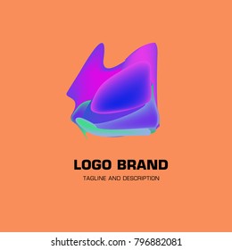 Vector colorful liquid abstract logo design