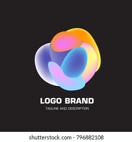Vector colorful liquid abstract logo design