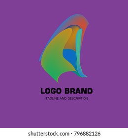 Vector colorful liquid abstract logo design