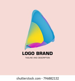 Vector colorful liquid abstract logo design
