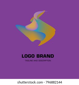 Vector colorful liquid abstract logo design