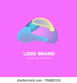 Vector colorful liquid abstract logo design