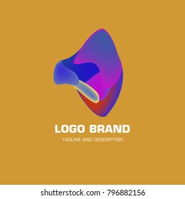 Vector colorful liquid abstract logo design