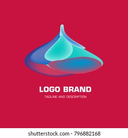 Vector colorful liquid abstract logo design