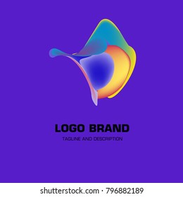 Vector colorful liquid abstract logo design