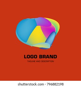 Vector colorful liquid abstract logo design