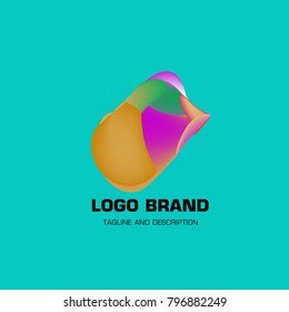 Vector colorful liquid abstract logo design