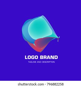 Vector colorful liquid abstract logo design