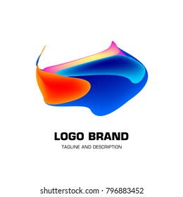 Vector colorful liquid abstract logo design