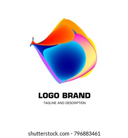 Vector colorful liquid abstract logo design