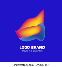 Vector colorful liquid abstract logo design
