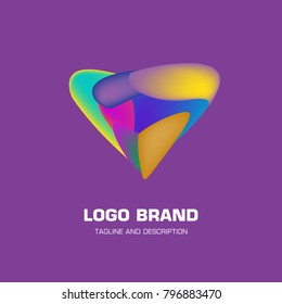 Vector colorful liquid abstract logo design