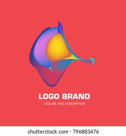 Vector colorful liquid abstract logo design