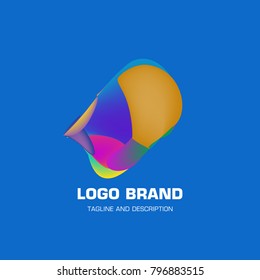Vector colorful liquid abstract logo design