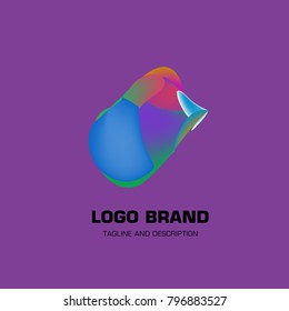 Vector colorful liquid abstract logo design