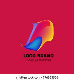 Vector colorful liquid abstract logo design
