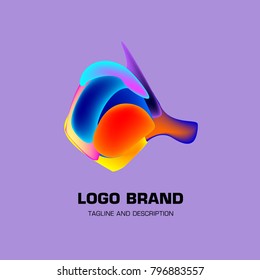 Vector colorful liquid abstract logo design