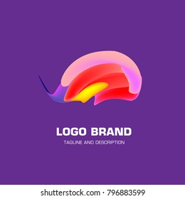 Vector colorful liquid abstract logo design