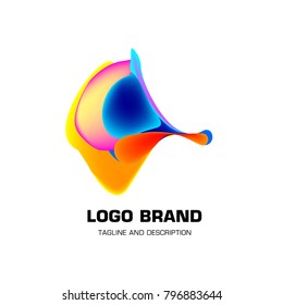 Vector colorful liquid abstract logo design
