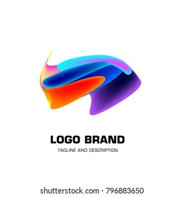 Vector colorful liquid abstract logo design
