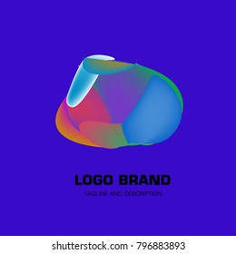 Vector colorful liquid abstract logo design
