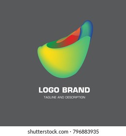 Vector colorful liquid abstract logo design