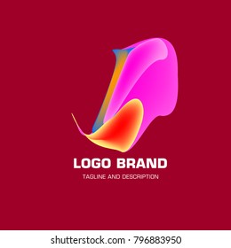 Vector colorful liquid abstract logo design