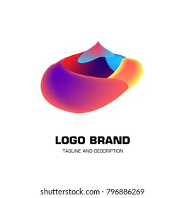 Vector colorful liquid abstract logo design