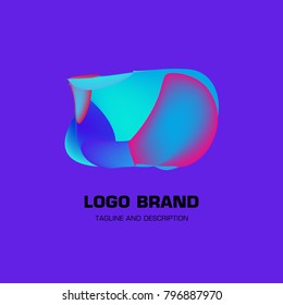 Vector colorful liquid abstract logo design