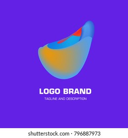 Vector colorful liquid abstract logo design