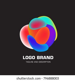 Vector colorful liquid abstract logo design