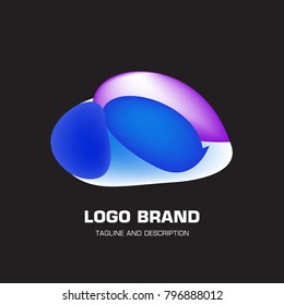 Vector colorful liquid abstract logo design