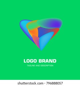 Vector colorful liquid abstract logo design