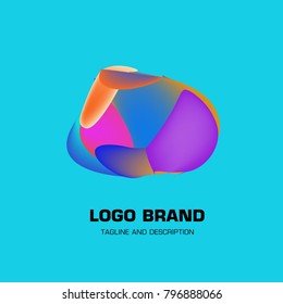 Vector colorful liquid abstract logo design