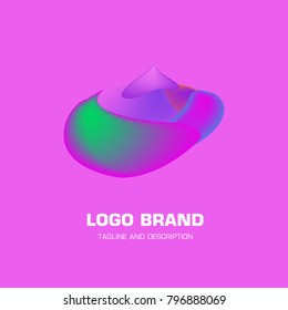 Vector colorful liquid abstract logo design
