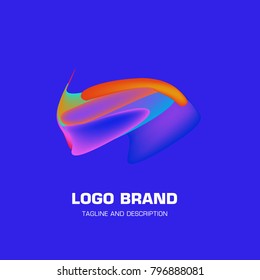 Vector colorful liquid abstract logo design