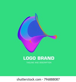 Vector colorful liquid abstract logo design