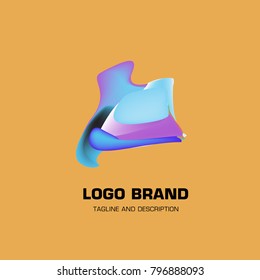Vector colorful liquid abstract logo design