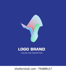 Vector colorful liquid abstract logo design