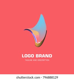 Vector colorful liquid abstract logo design
