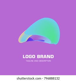 Vector colorful liquid abstract logo design
