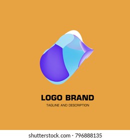 Vector colorful liquid abstract logo design