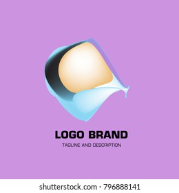 Vector colorful liquid abstract logo design