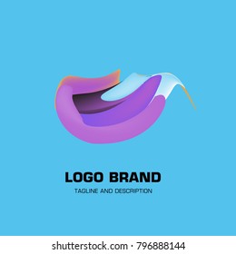 Vector colorful liquid abstract logo design