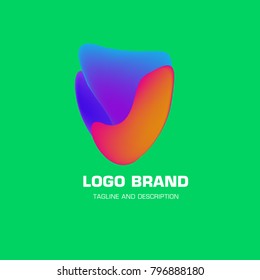 Vector colorful liquid abstract logo design