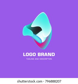 Vector colorful liquid abstract logo design