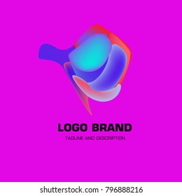 Vector colorful liquid abstract logo design