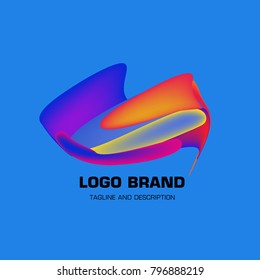 Vector colorful liquid abstract logo design