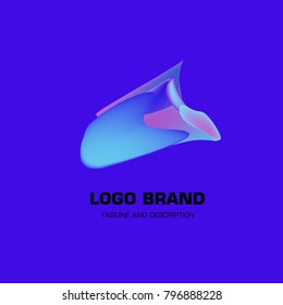 Vector colorful liquid abstract logo design