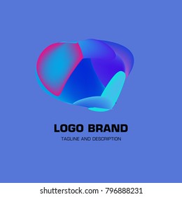 Vector colorful liquid abstract logo design
